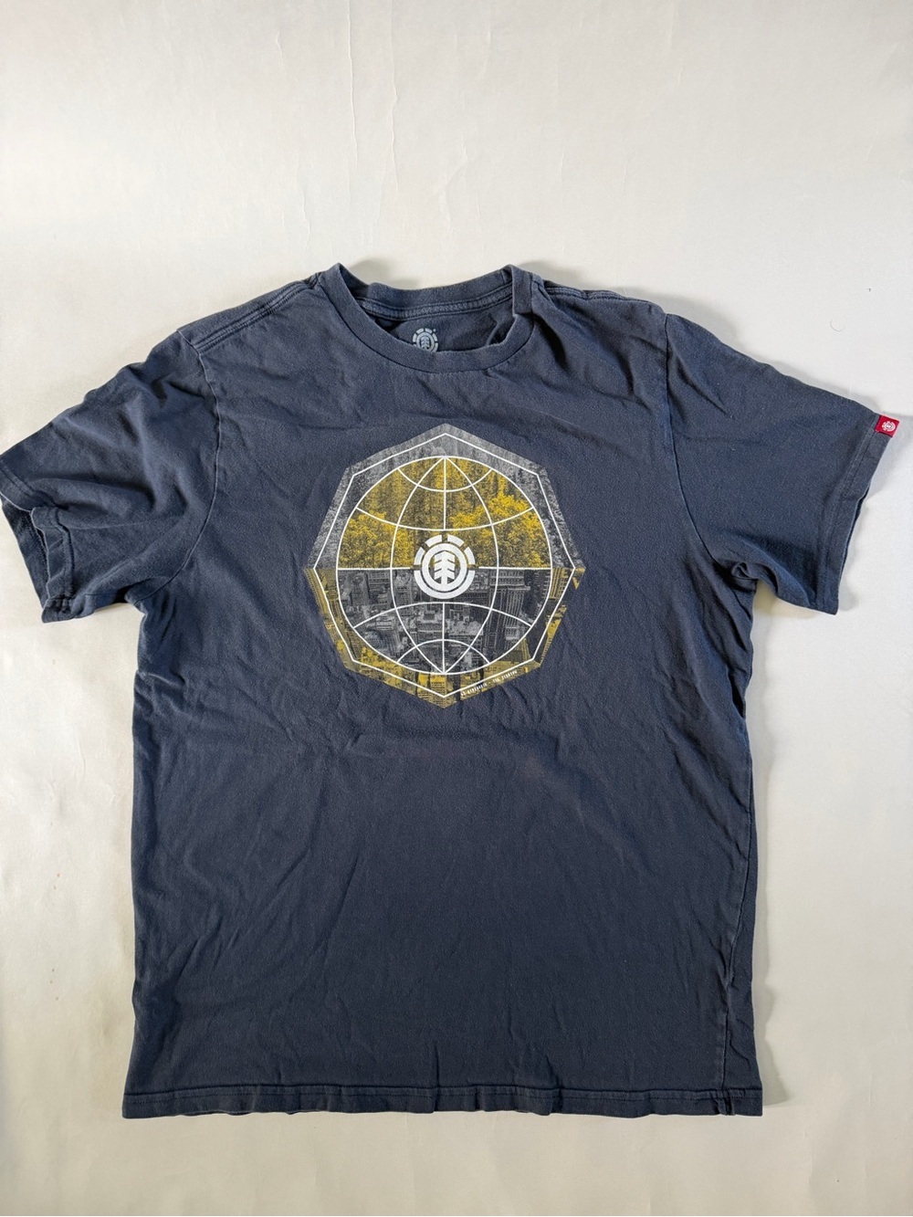Element Men’s Graphic T-Shirt - Navy with Yellow Print